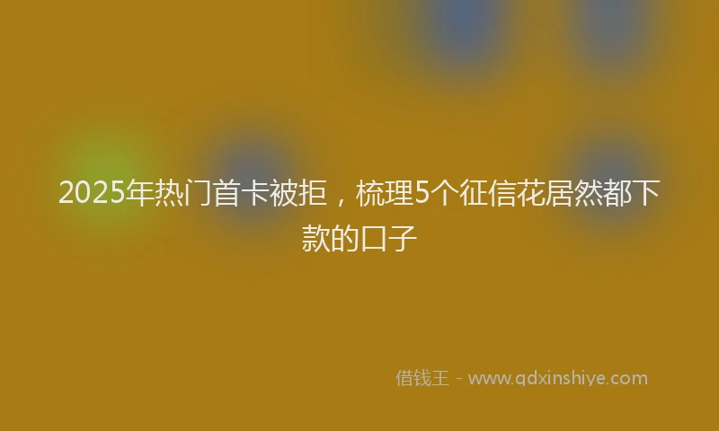 2025年热门首卡被拒，梳理5个征信花居然都下款的口子