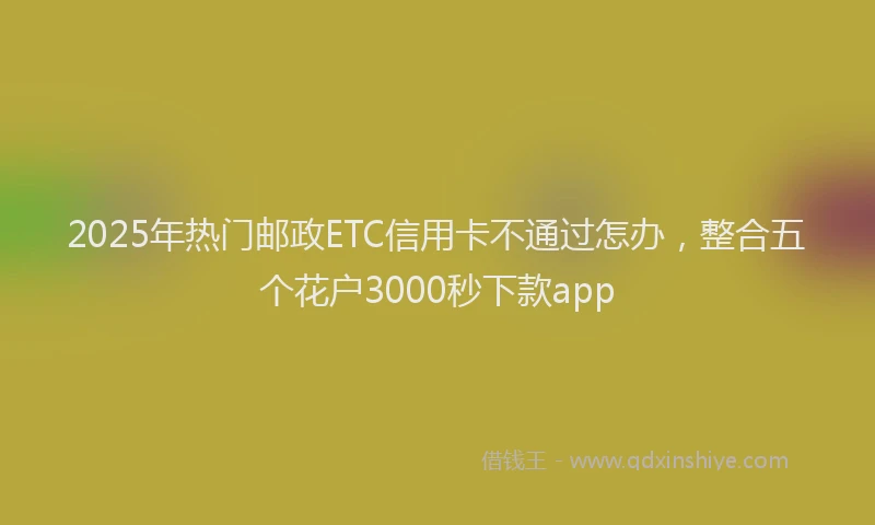 2025年热门邮政ETC信用卡不通过怎办,整合五个花户3000秒下款app