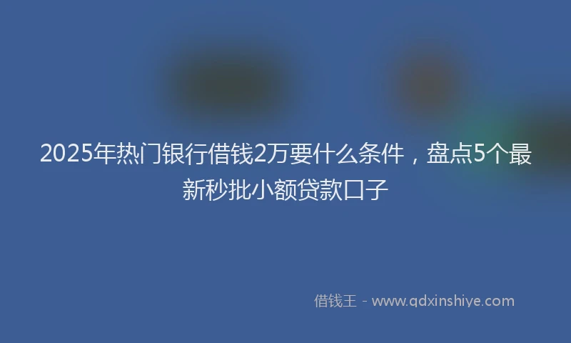 2025年热门银行借钱2万要什么条件,盘点5个最新秒批小额贷款口子