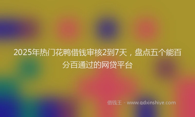 2025年热门花鸭借钱审核2到7天，盘点五个能百分百通过的网贷平台
