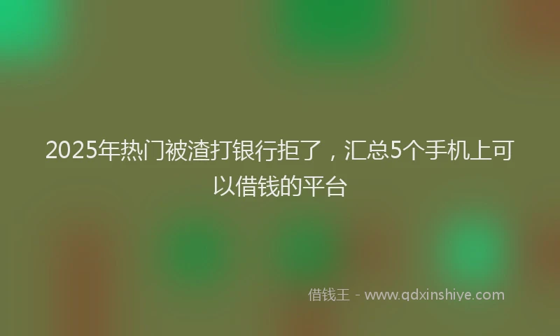 2025年热门被渣打银行拒了，汇总5个手机上可以借钱的平台