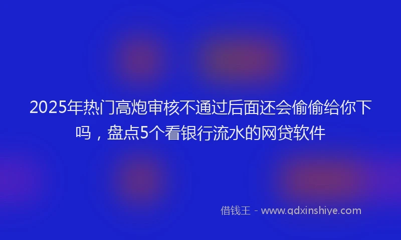 2025年热门高炮审核不通过后面还会偷偷给你下吗，盘点5个看银行流水的网贷软件