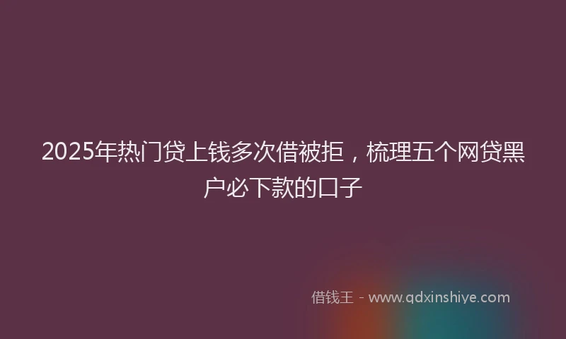 2025年热门贷上钱多次借被拒，梳理五个网贷黑户必下款的口子