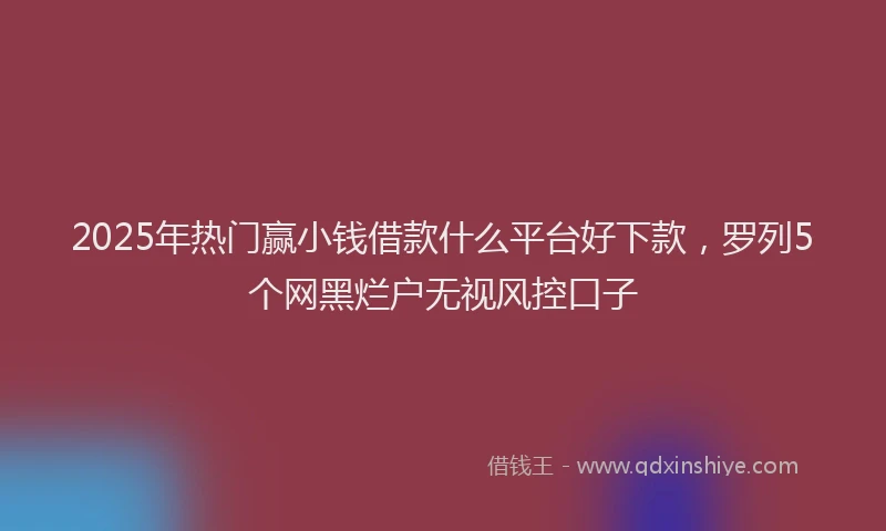 2025年热门赢小钱借款什么平台好下款，罗列5个网黑烂户无视风控口子