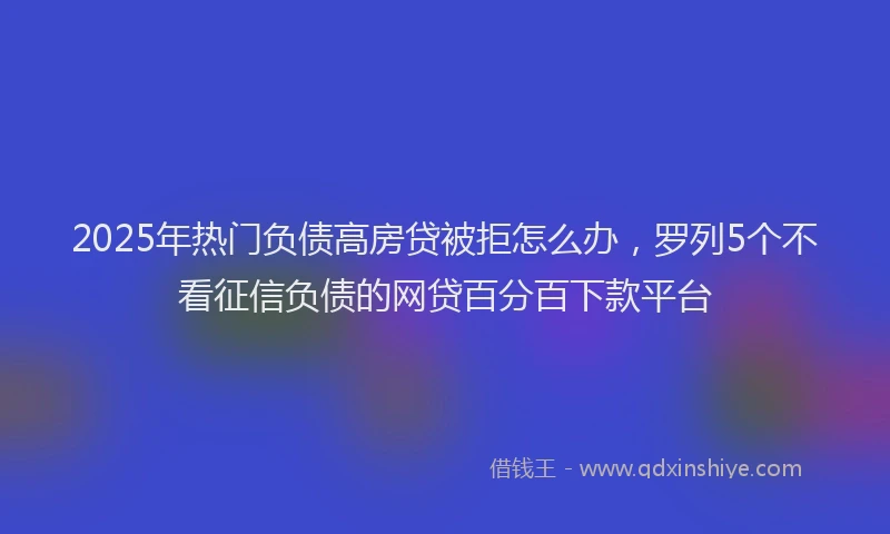 2025年热门负债高房贷被拒怎么办，罗列5个不看征信负债的网贷百分百下款平台
