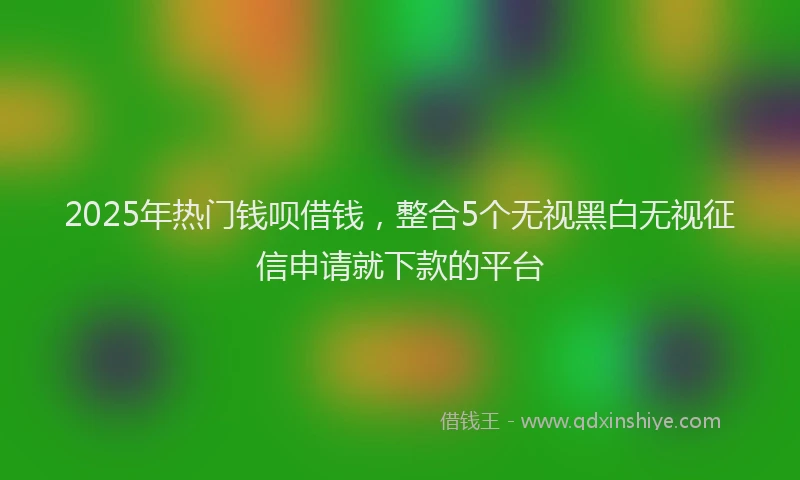 2025年热门钱呗借钱,整合5个无视黑白无视征信申请就下款的平台