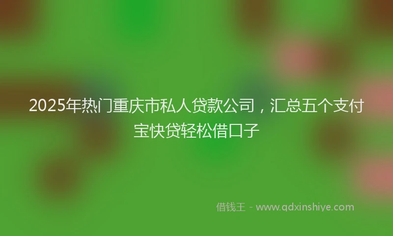 2025年热门重庆市私人贷款公司，汇总五个支付宝快贷轻松借口子