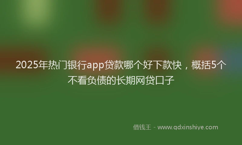 2025年热门银行app贷款哪个好下款快，概括5个不看负债的长期网贷口子