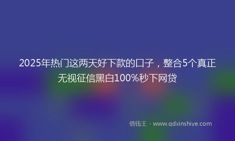 2025年热门这两天好下款的口子,整合5个真正无视征信黑白100%秒下网贷