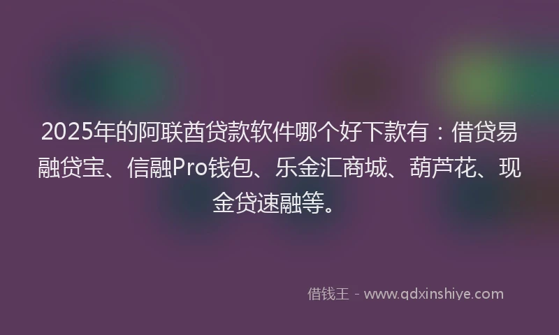 2025年的阿联酋贷款软件哪个好下款有：借贷易融贷宝、信融Pro钱包、乐金汇商城、葫芦花、现金贷速融等。