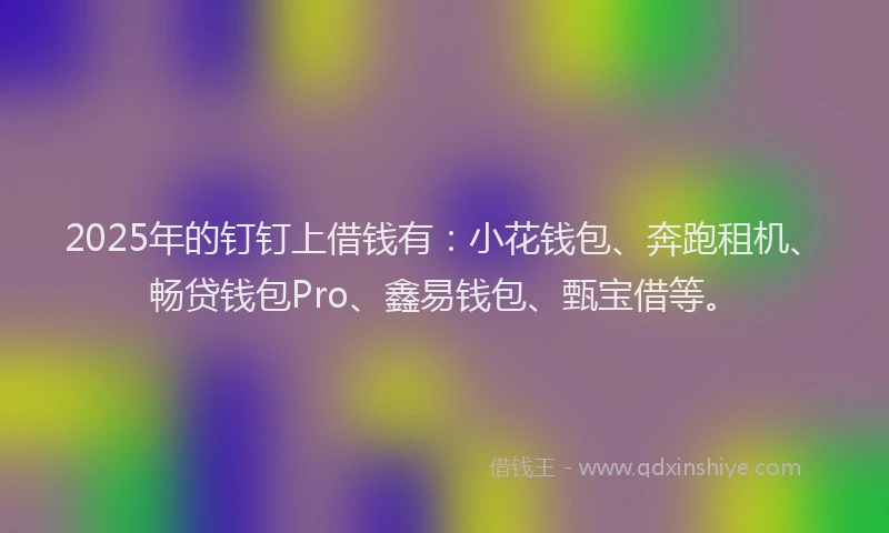 2025年的钉钉上借钱有:小花钱包、奔跑租机、畅贷钱包Pro、鑫易钱包、甄宝借等。