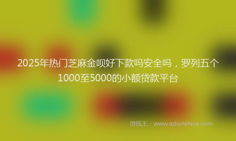 2025年热门芝麻金呗好下款吗安全吗，罗列五个1000至5000的小额贷款平台