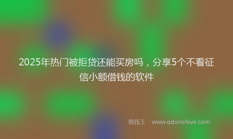 2025年热门被拒贷还能买房吗，分享5个不看征信小额借钱的软件