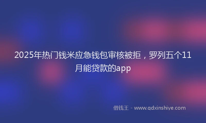 2025年热门钱米应急钱包审核被拒，罗列五个11月能贷款的app