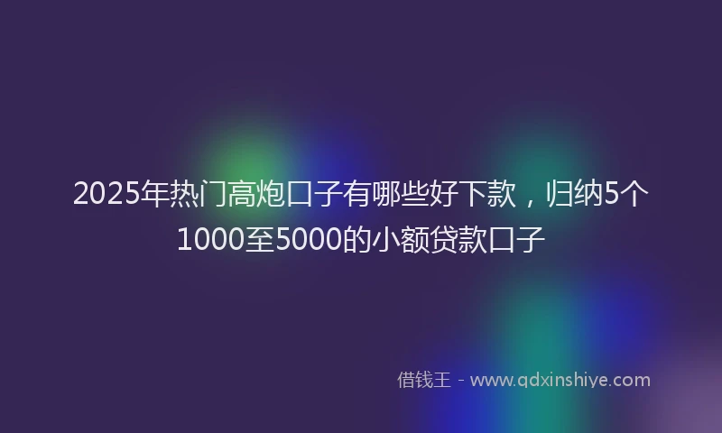 2025年热门高炮口子有哪些好下款，归纳5个1000至5000的小额贷款口子