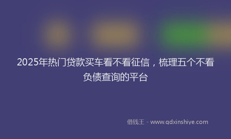 2025年热门贷款买车看不看征信，梳理五个不看负债查询的平台