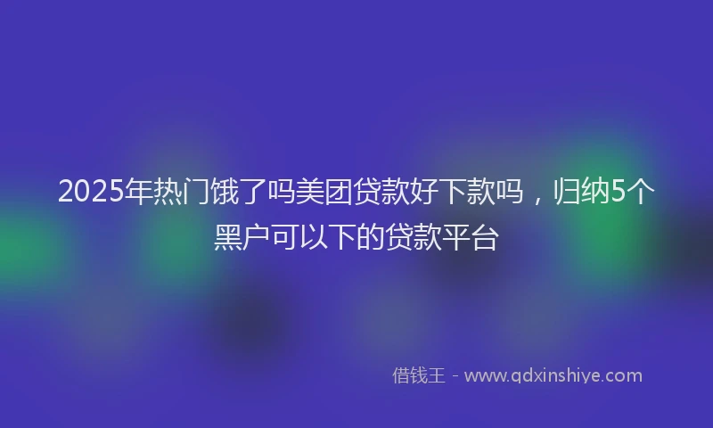 2025年热门饿了吗美团贷款好下款吗，归纳5个黑户可以下的贷款平台