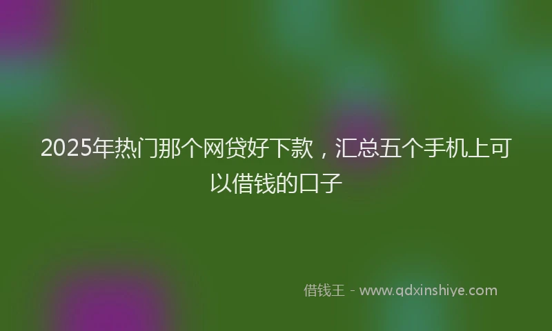 2025年热门那个网贷好下款,汇总五个手机上可以借钱的口子
