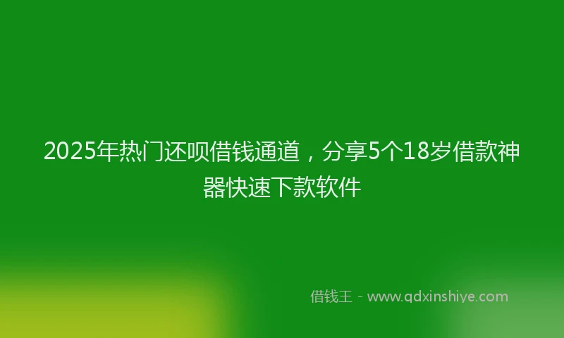 2025年热门还呗借钱通道,分享5个18岁借款神器快速下款软件