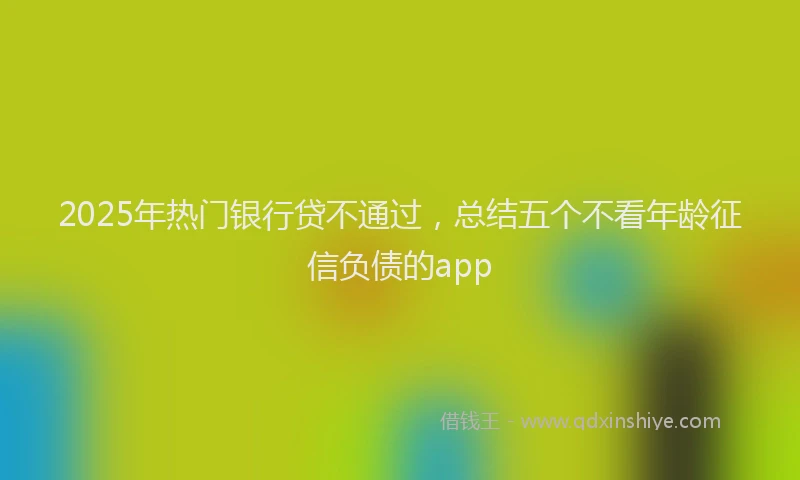 2025年热门银行贷不通过，总结五个不看年龄征信负债的app