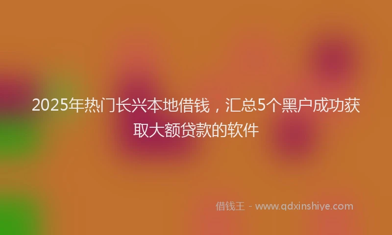 2025年热门长兴本地借钱，汇总5个黑户成功获取大额贷款的软件