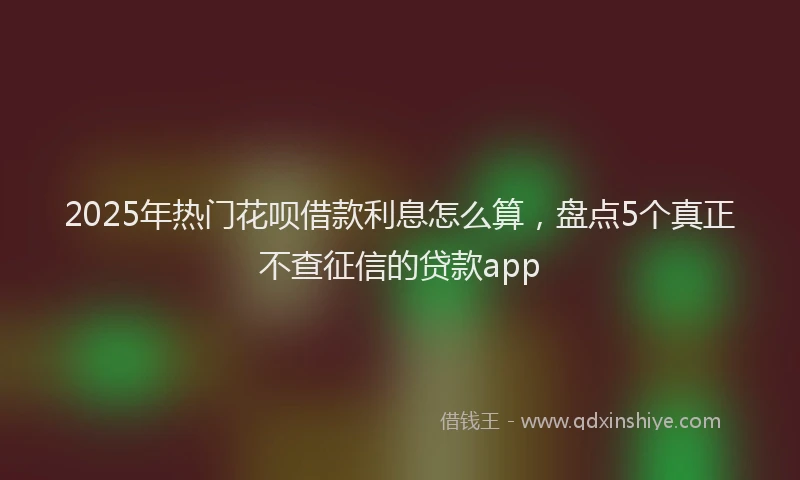 2025年热门花呗借款利息怎么算,盘点5个真正不查征信的贷款app