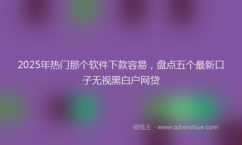 2025年热门那个软件下款容易，盘点五个最新口子无视黑白户网贷