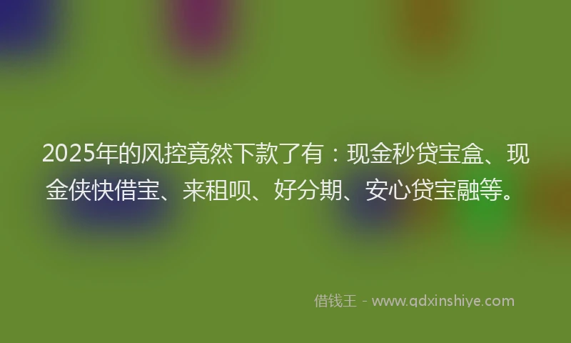 2025年的风控竟然下款了有:现金秒贷宝盒、现金侠快借宝、来租呗、好分期、安心贷宝融等。