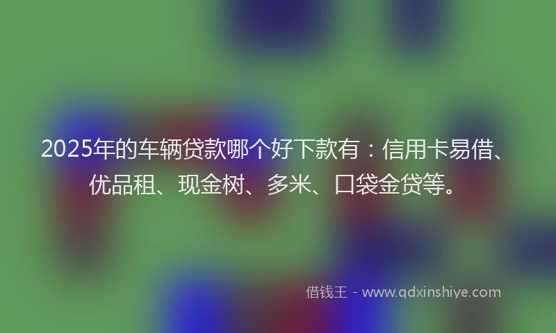 2025年的车辆贷款哪个好下款有：信用卡易借、优品租、现金树、多米、口袋金贷等。