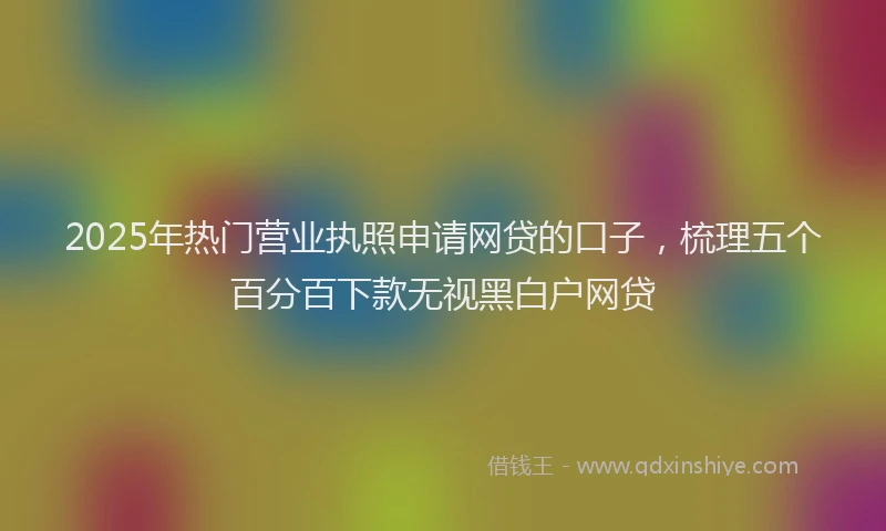 2025年热门营业执照申请网贷的口子，梳理五个百分百下款无视黑白户网贷