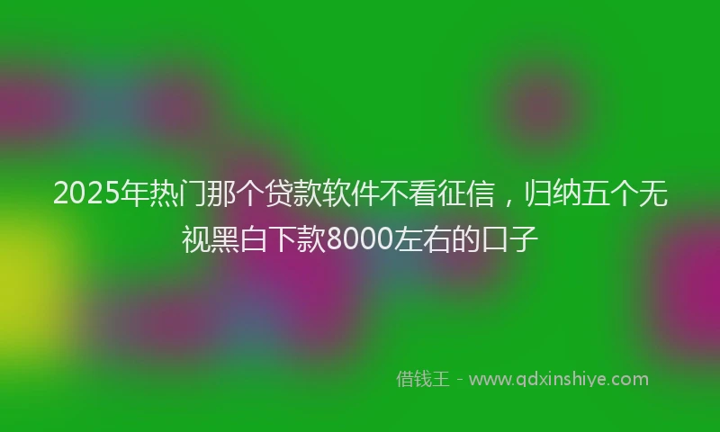 2025年热门那个贷款软件不看征信，归纳五个无视黑白下款8000左右的口子