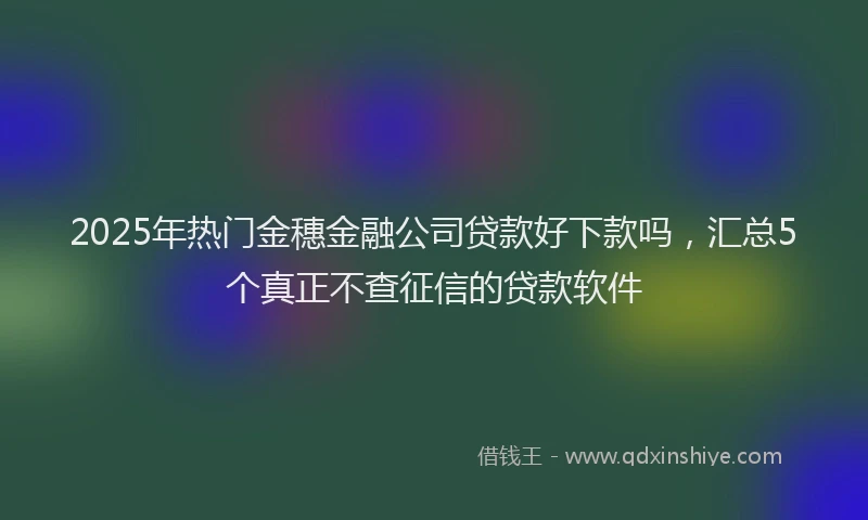 2025年热门金穗金融公司贷款好下款吗,汇总5个真正不查征信的贷款软件