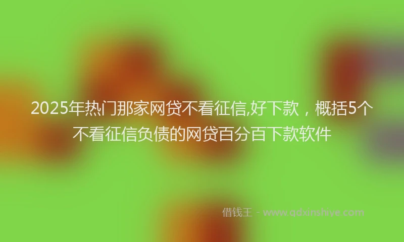 2025年热门那家网贷不看征信,好下款,概括5个不看征信负债的网贷百分百下款软件