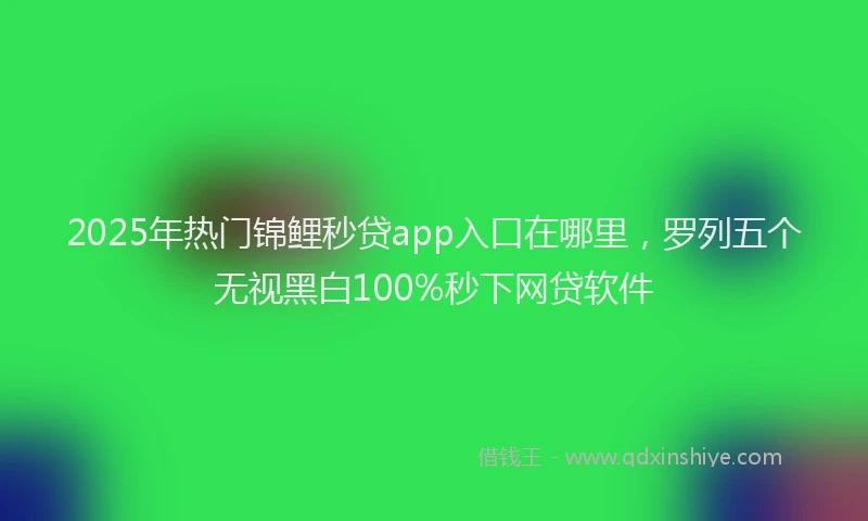 2025年热门锦鲤秒贷app入口在哪里，罗列五个无视黑白100%秒下网贷软件