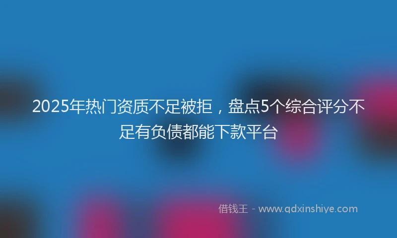 2025年热门资质不足被拒，盘点5个综合评分不足有负债都能下款平台