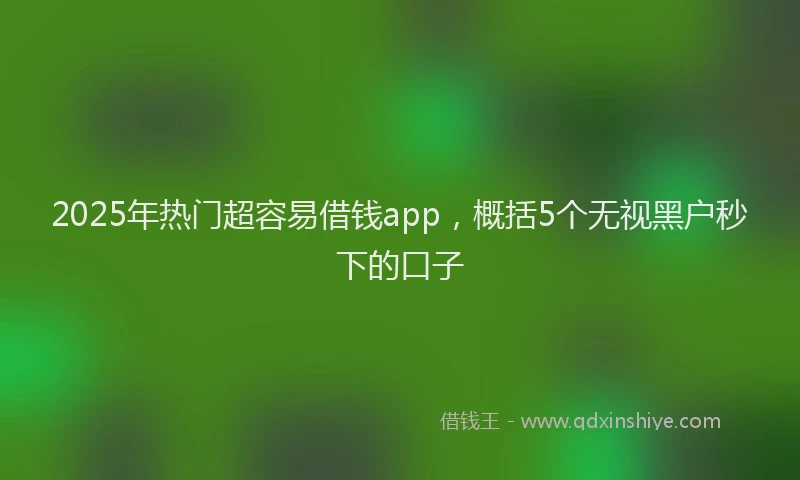 2025年热门超容易借钱app,概括5个无视黑户秒下的口子