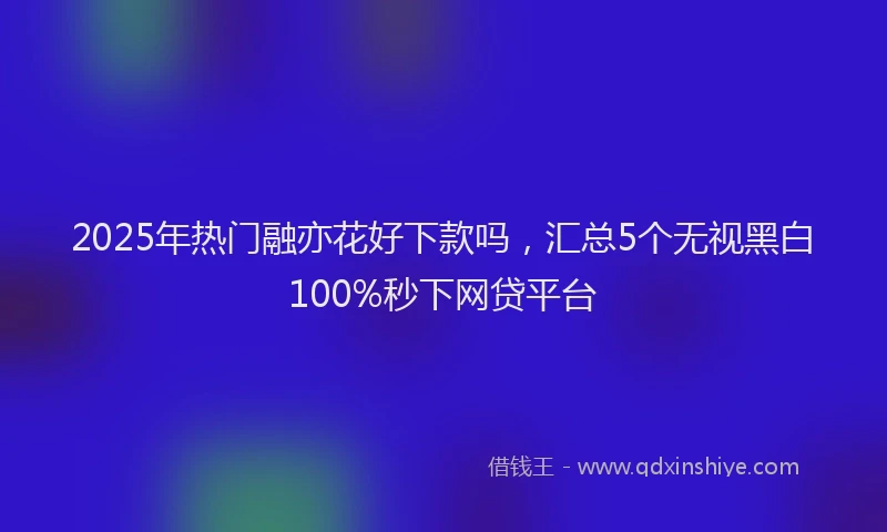2025年热门融亦花好下款吗，汇总5个无视黑白100%秒下网贷平台