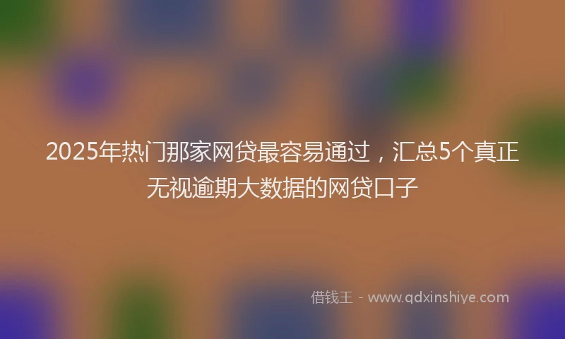 2025年热门那家网贷最容易通过,汇总5个真正无视逾期大数据的网贷口子