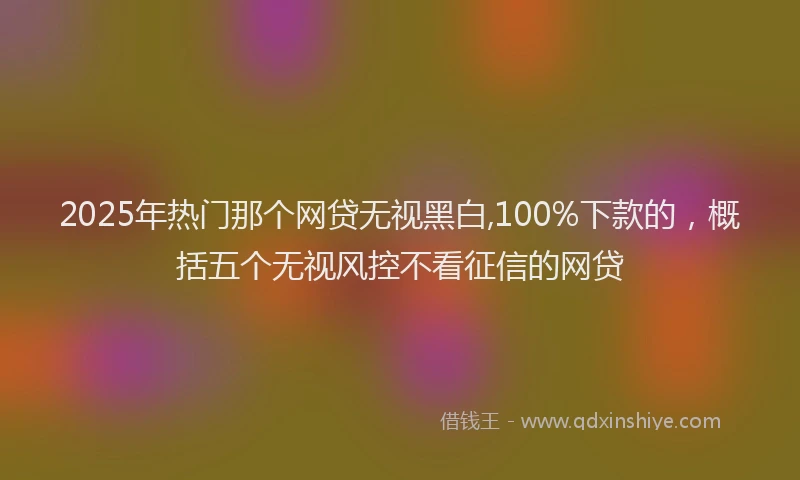 2025年热门那个网贷无视黑白,100%下款的，概括五个无视风控不看征信的网贷