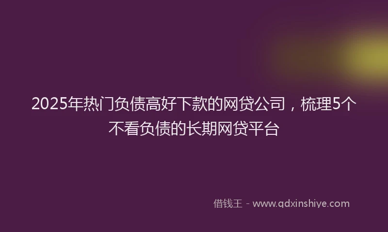 2025年热门负债高好下款的网贷公司，梳理5个不看负债的长期网贷平台