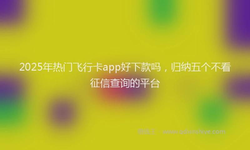 2025年热门飞行卡app好下款吗，归纳五个不看征信查询的平台