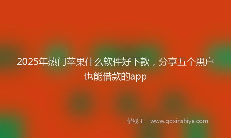 2025年热门苹果什么软件好下款，分享五个黑户也能借款的app