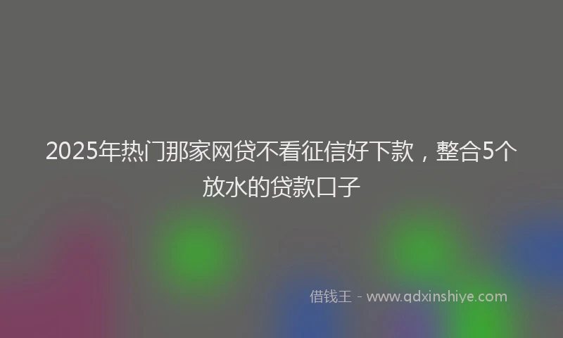 2025年热门那家网贷不看征信好下款,整合5个放水的贷款口子
