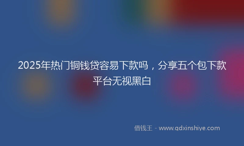 2025年热门铜钱贷容易下款吗，分享五个包下款平台无视黑白