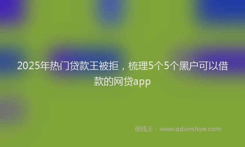 2025年热门贷款王被拒,梳理5个5个黑户可以借款的网贷app