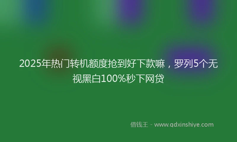 2025年热门转机额度抢到好下款嘛，罗列5个无视黑白100%秒下网贷