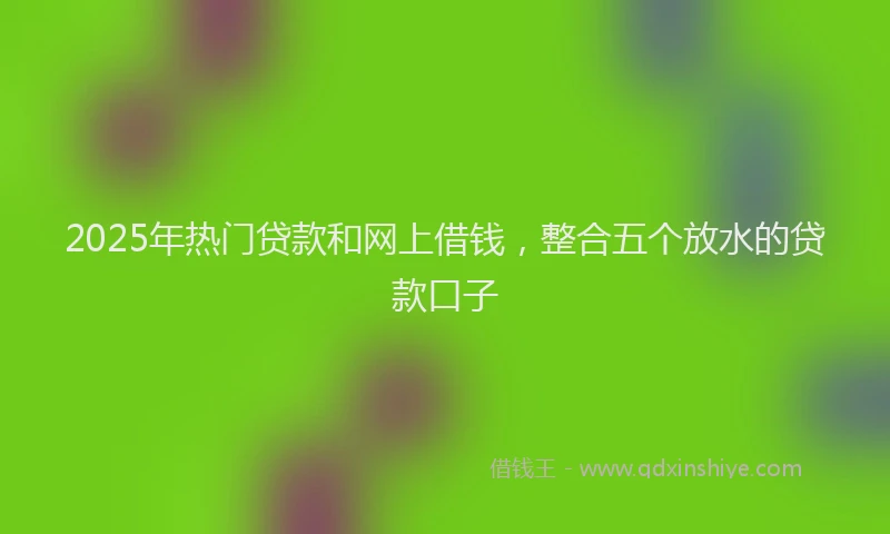2025年热门贷款和网上借钱,整合五个放水的贷款口子
