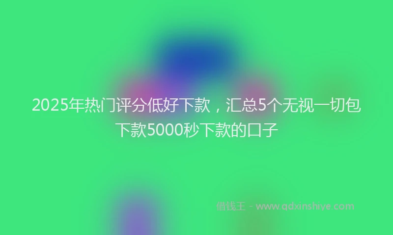 2025年热门评分低好下款，汇总5个无视一切包下款5000秒下款的口子