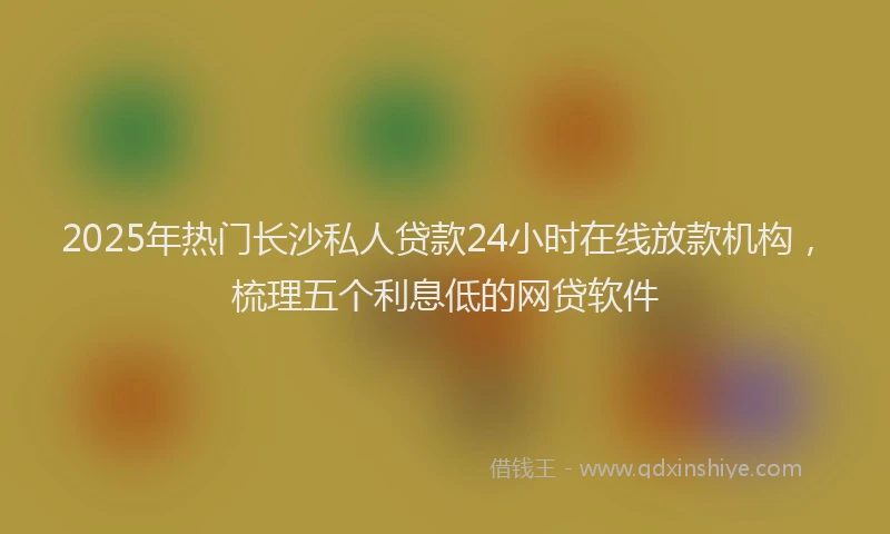 2025年热门长沙私人贷款24小时在线放款机构，梳理五个利息低的网贷软件