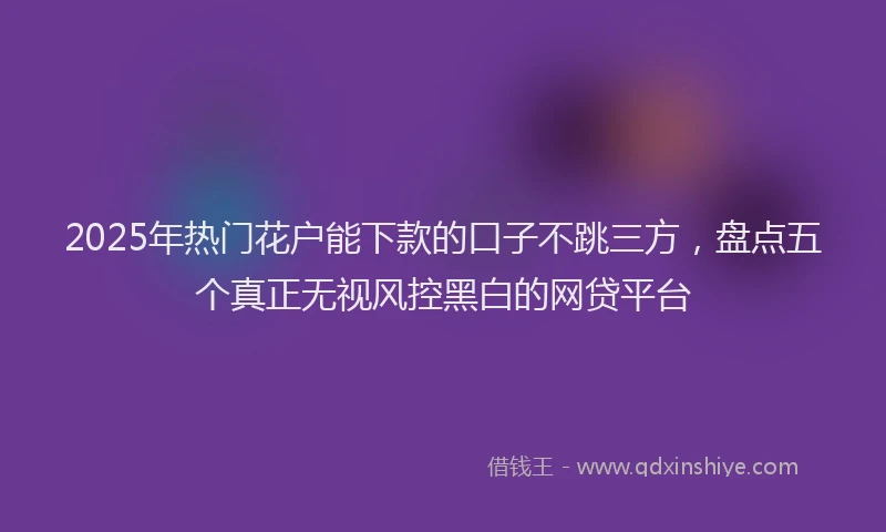 2025年热门花户能下款的口子不跳三方，盘点五个真正无视风控黑白的网贷平台